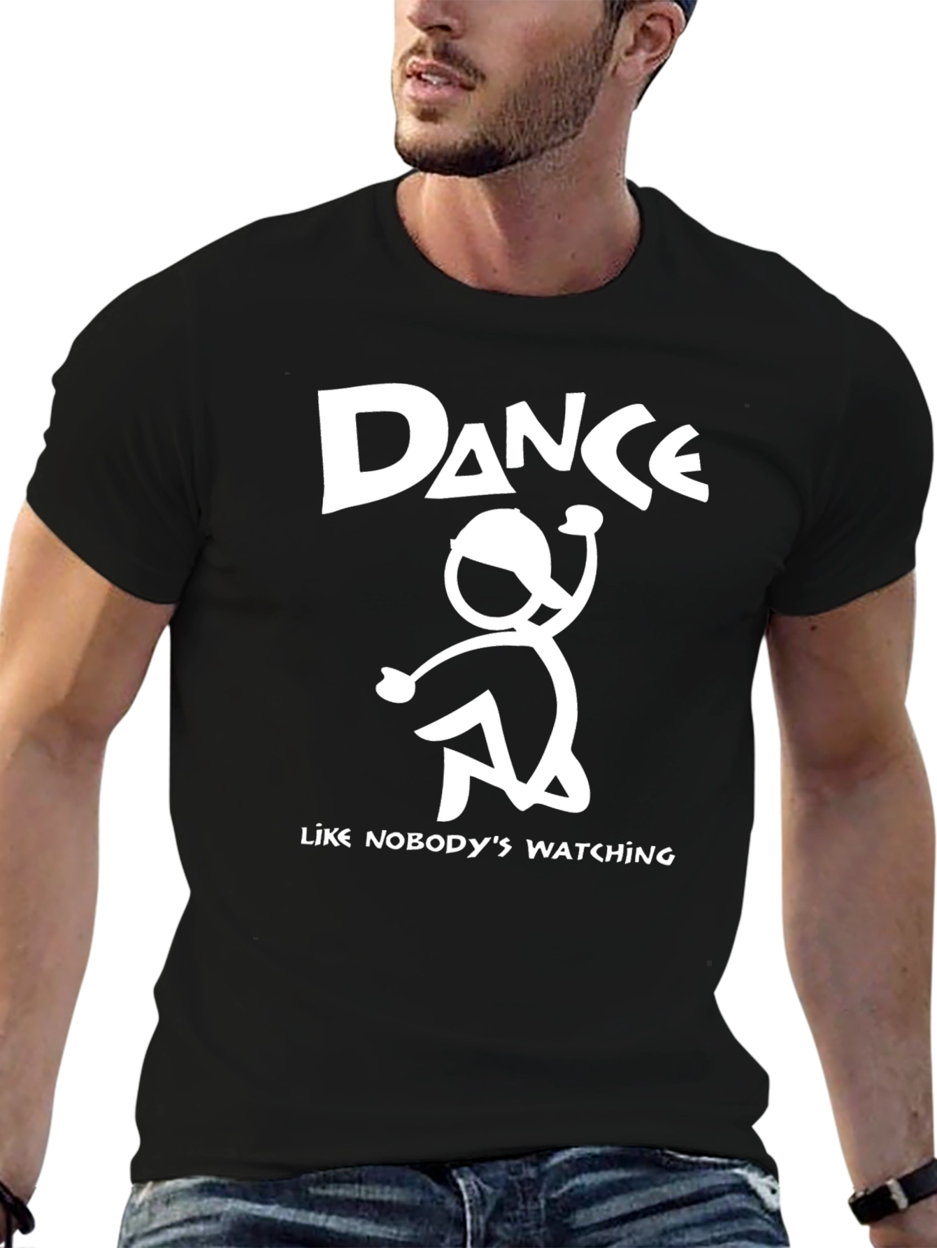 Dance Like Nobodys Watching Black Graphic Tee