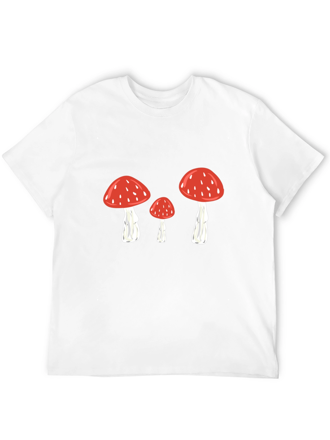 Mushroom Print Black T-Shirt