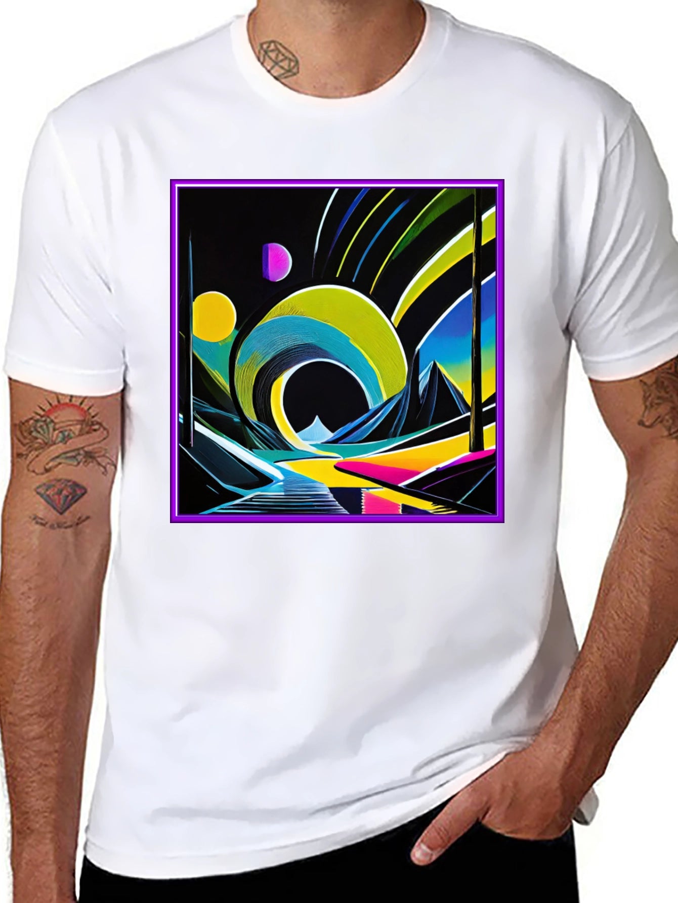 Retro 80s Synthwave T-Shirt - Neon Art Tee
