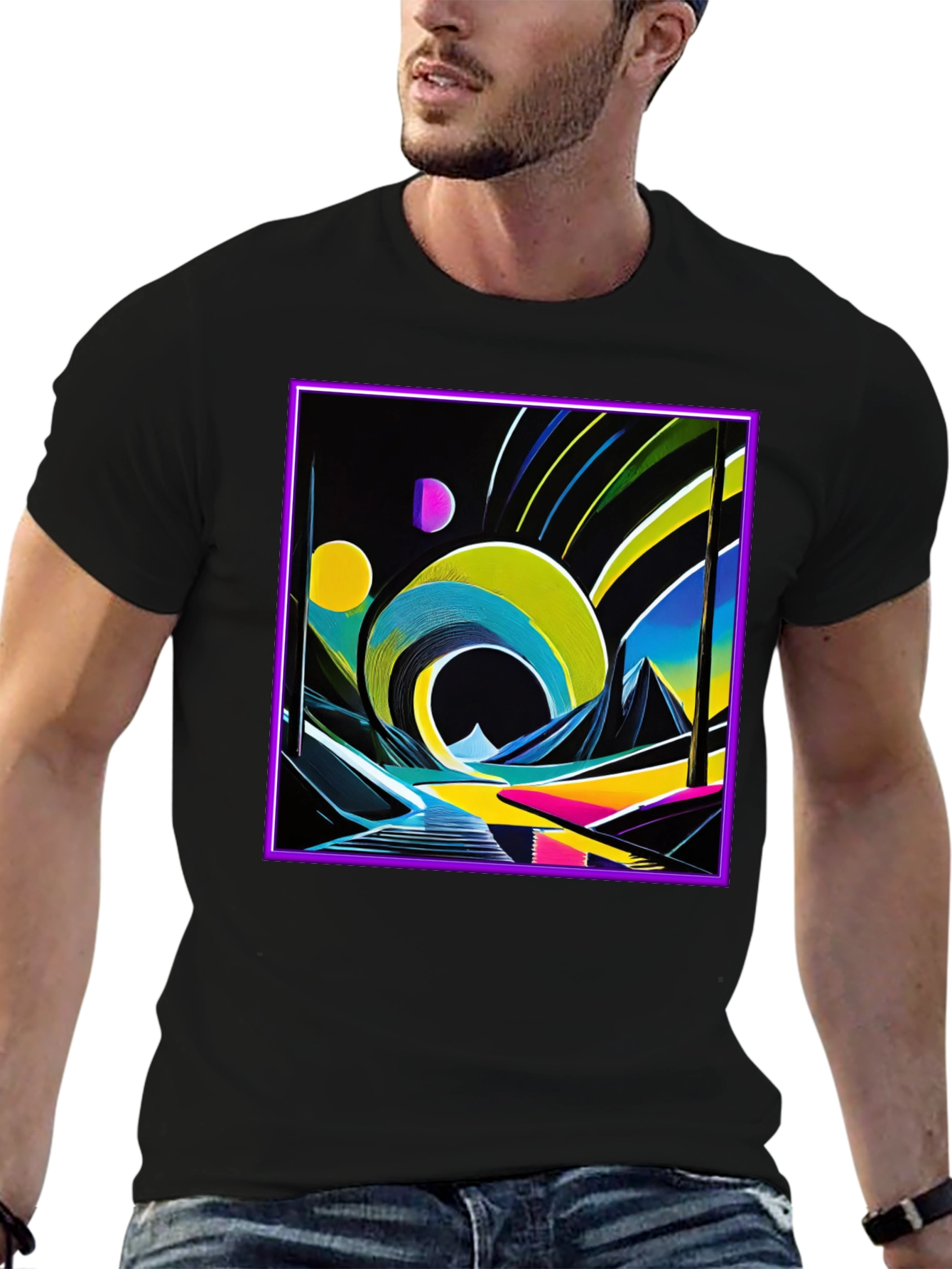 Retro 80s Synthwave T-Shirt - Neon Art Tee