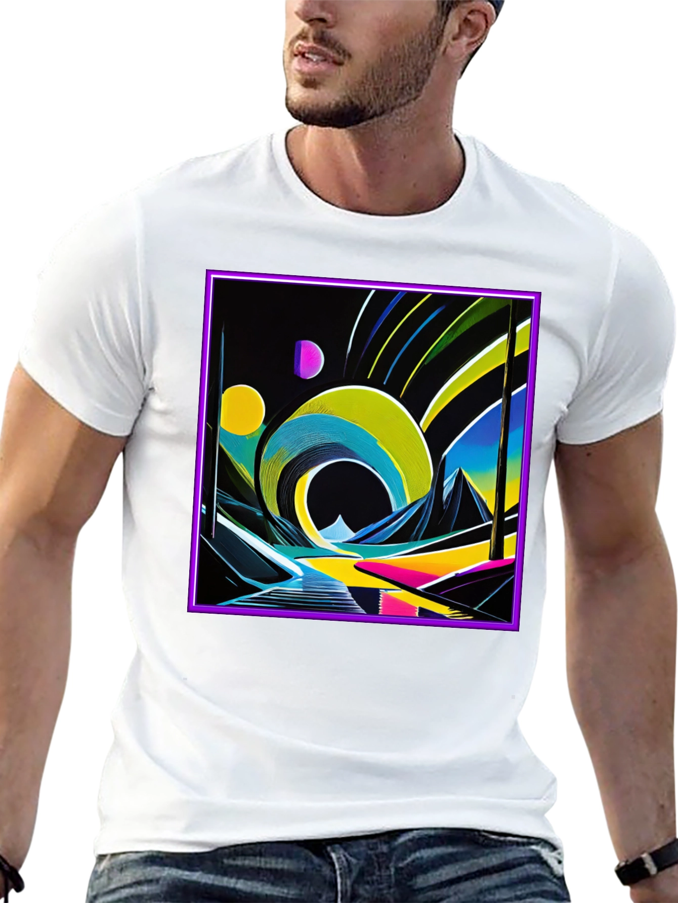 Retro 80s Synthwave T-Shirt - Neon Art Tee
