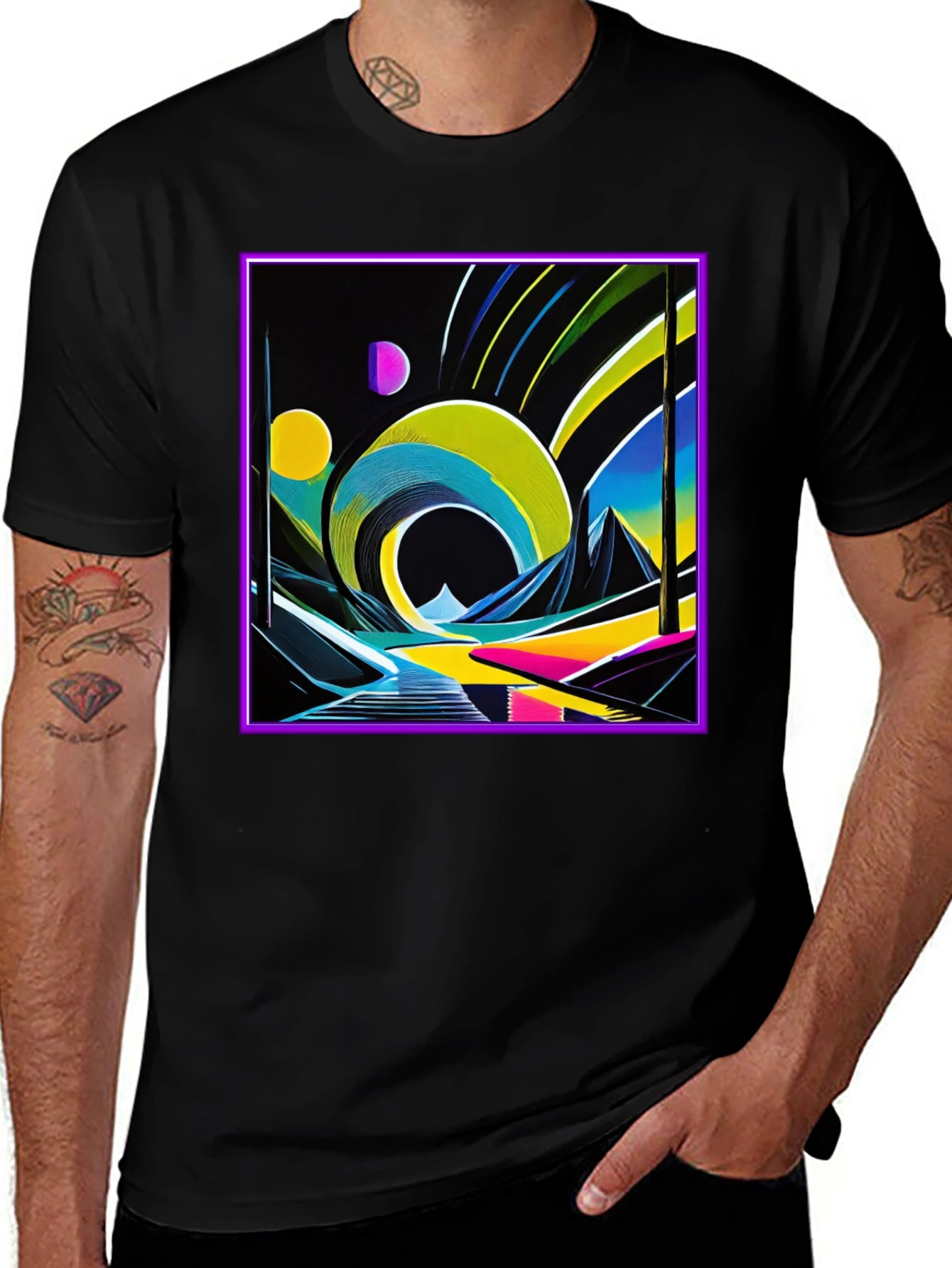 Retro 80s Synthwave T-Shirt - Neon Art Tee