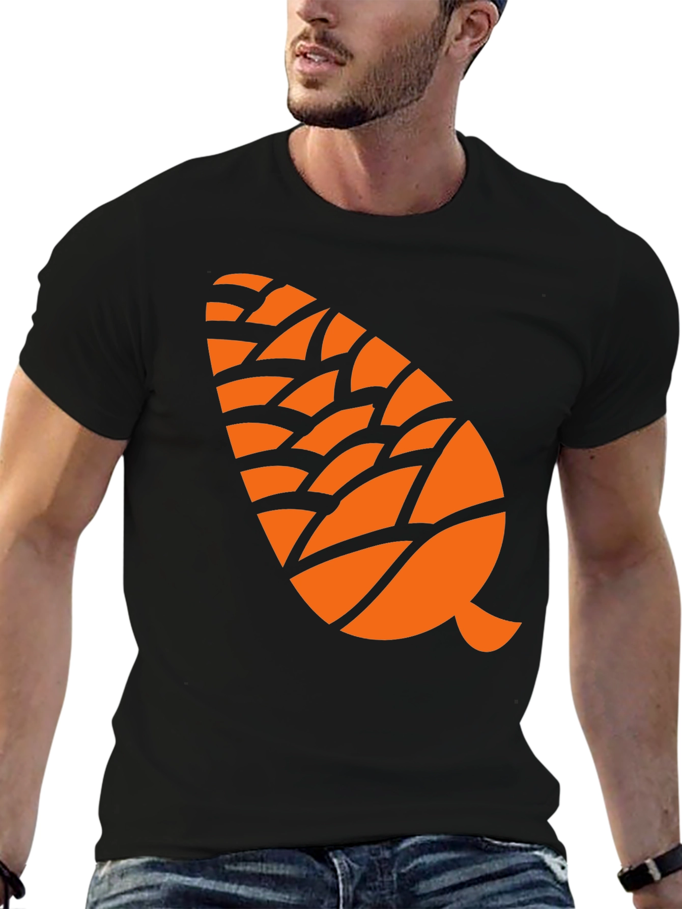 Pine Cone Graphic Tee - Black Cotton Blend
