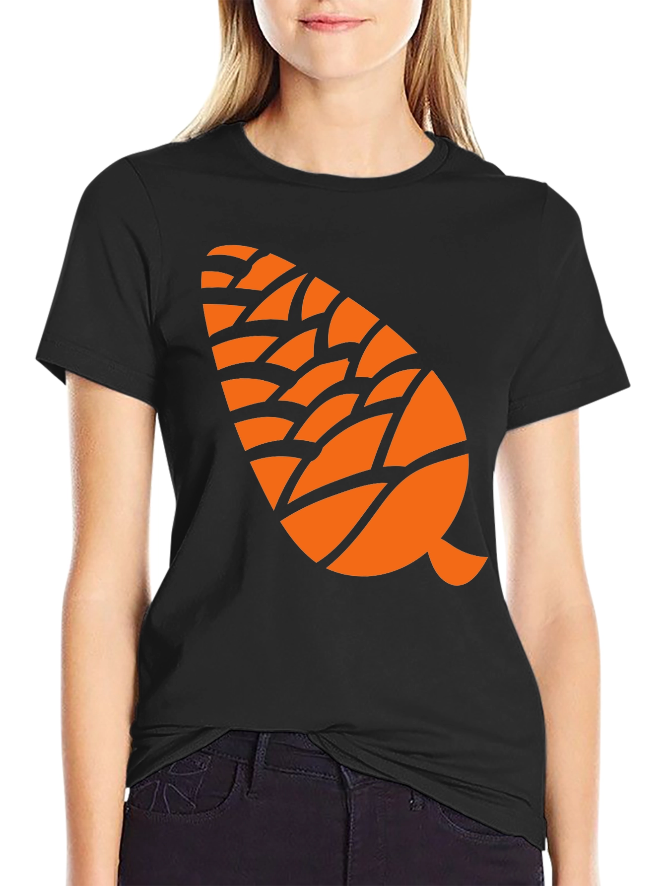 Pine Cone Graphic Tee - Black Cotton Blend