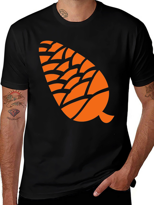 Pine Cone Graphic Tee - Black Cotton Blend