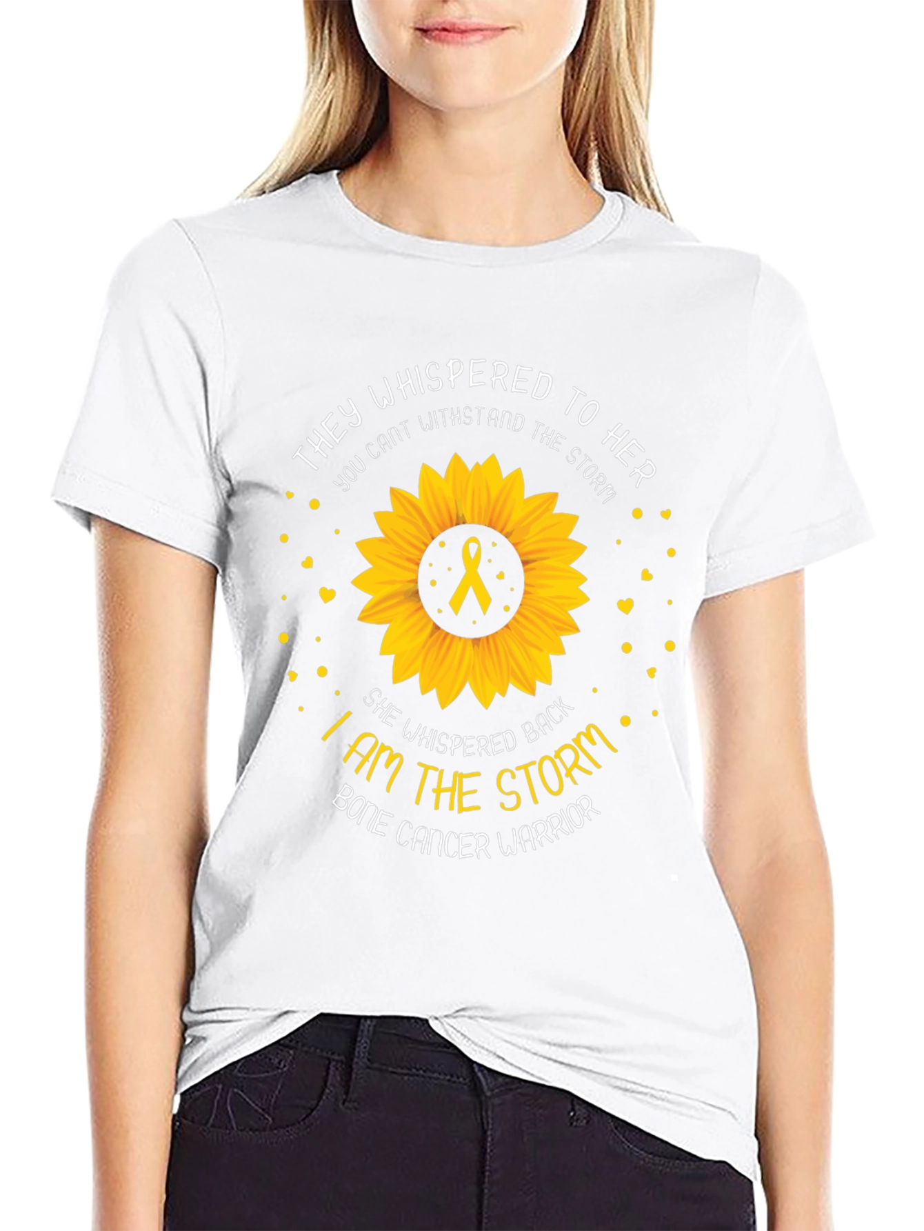 Bone Cancer Warrior Sunflower T-Shirt