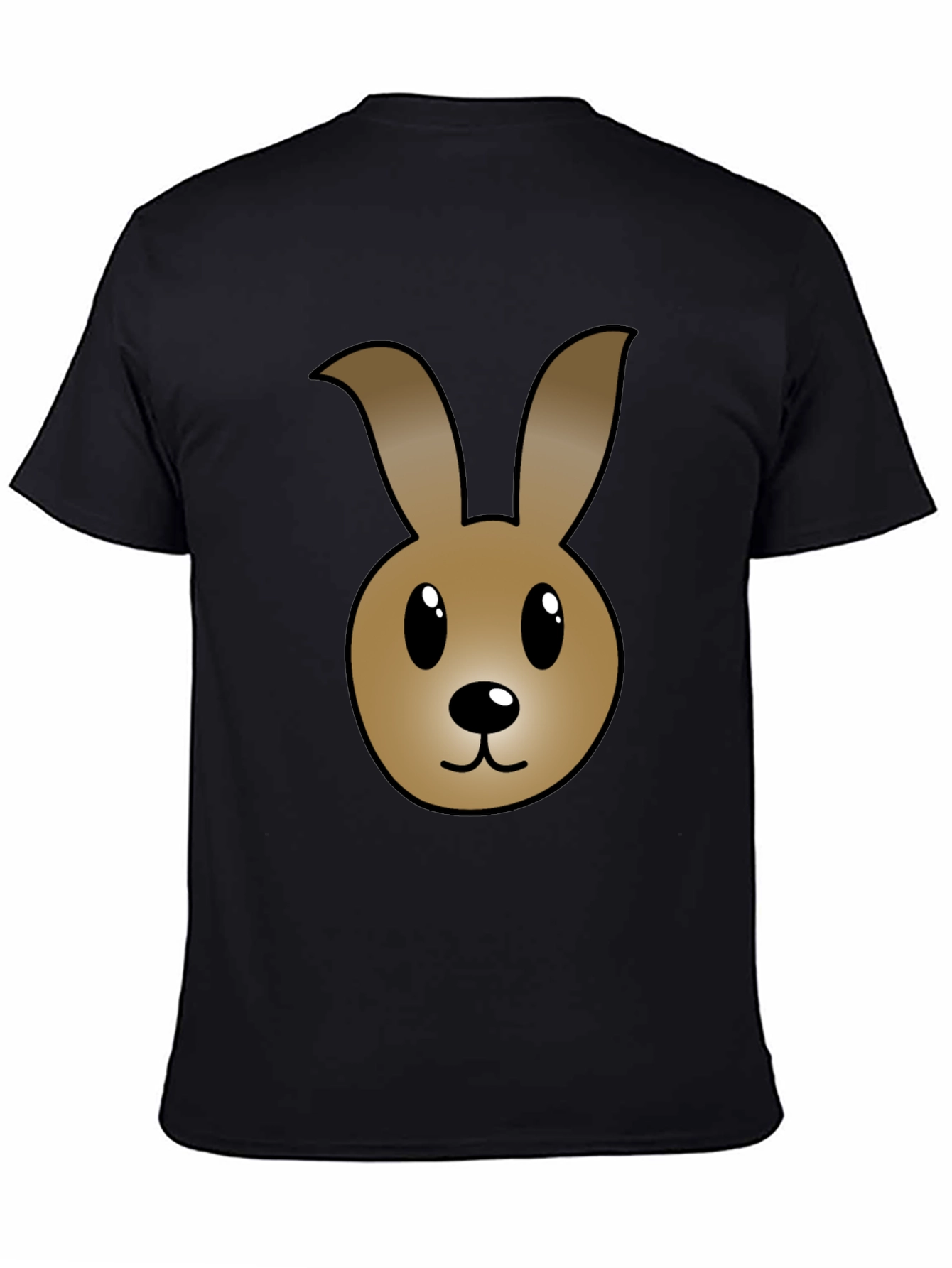 Cartoon Bunny Graphic T-Shirt - Black Cotton Tee
