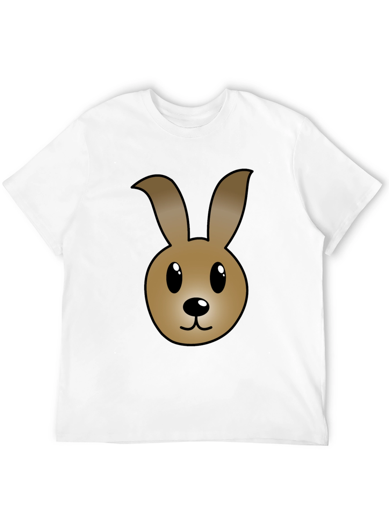 Cartoon Bunny Graphic T-Shirt - Black Cotton Tee