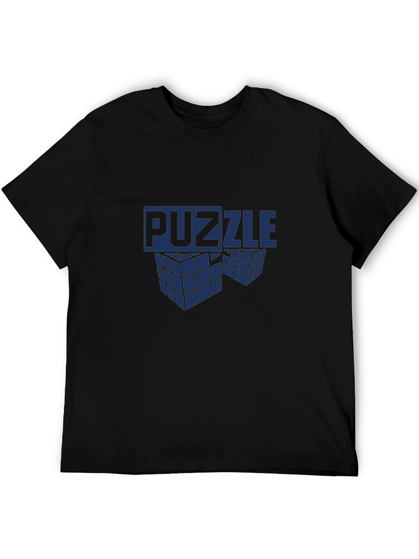 Puzzle Cube Graphic T-Shirt - Mens Crew Neck Tee