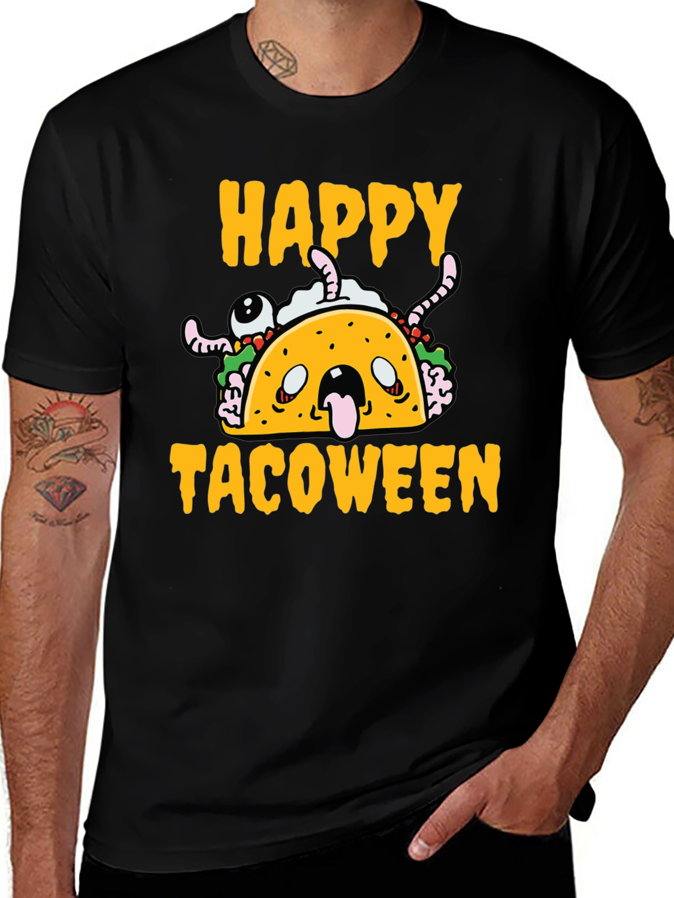 Happy Tacoween Black T-Shirt