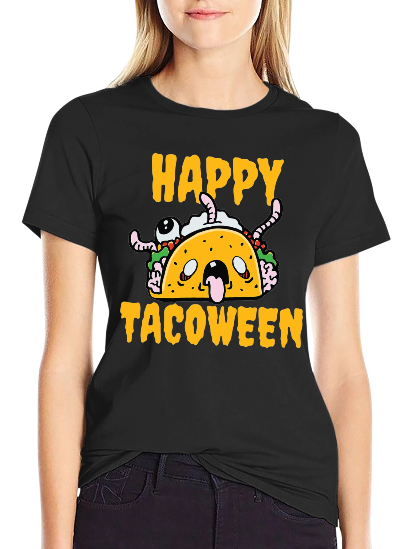 Happy Tacoween Black T-Shirt