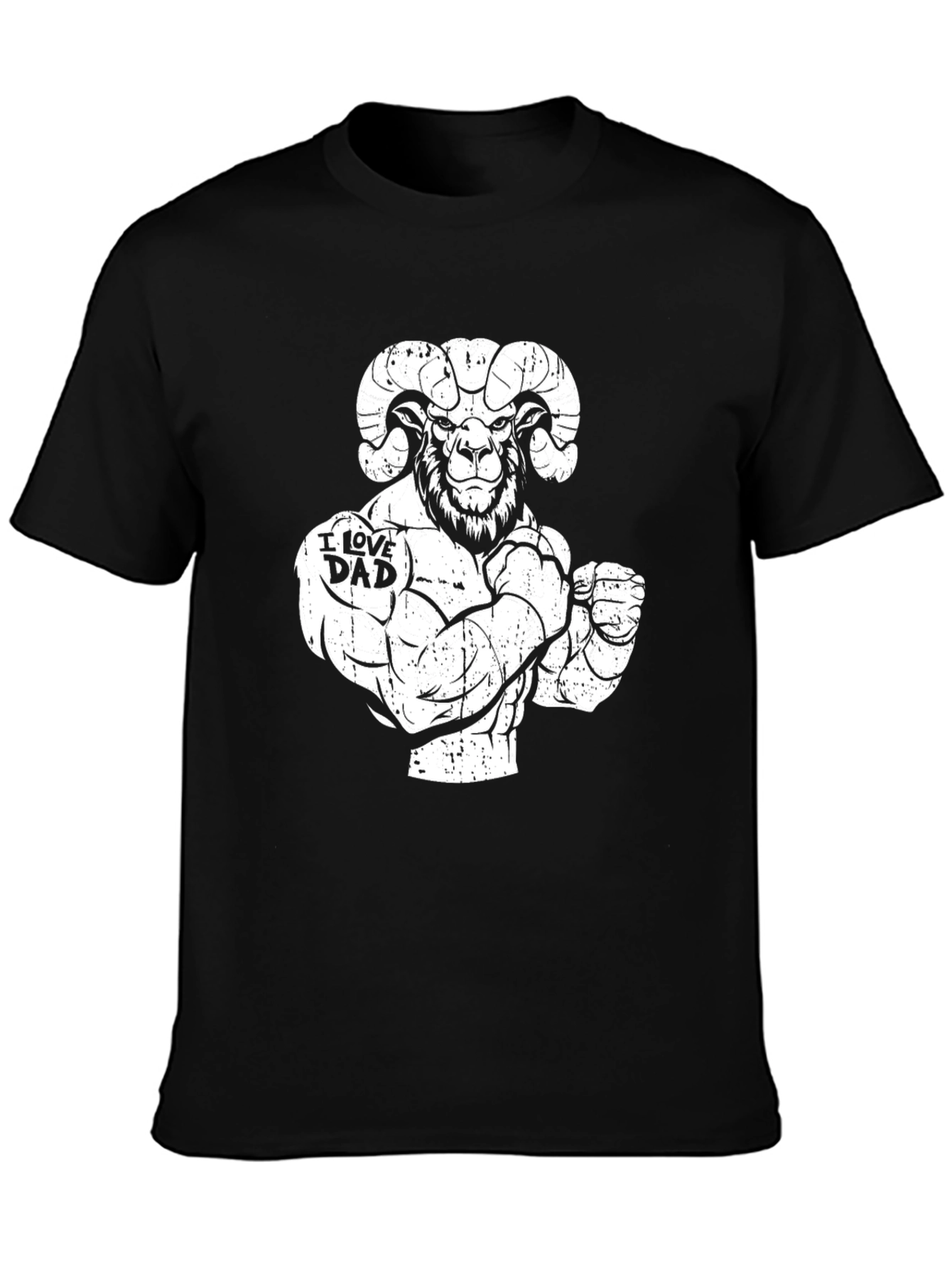 I Love Dad Ram Graphic Tee - Black
