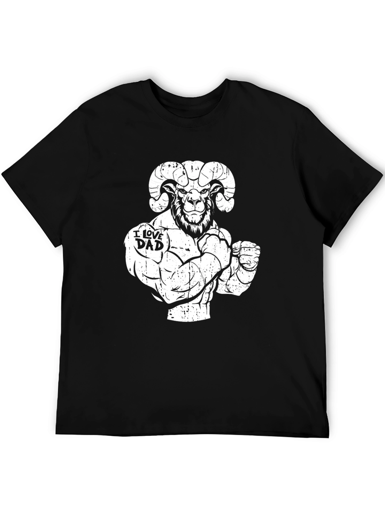 I Love Dad Ram Graphic Tee - Black