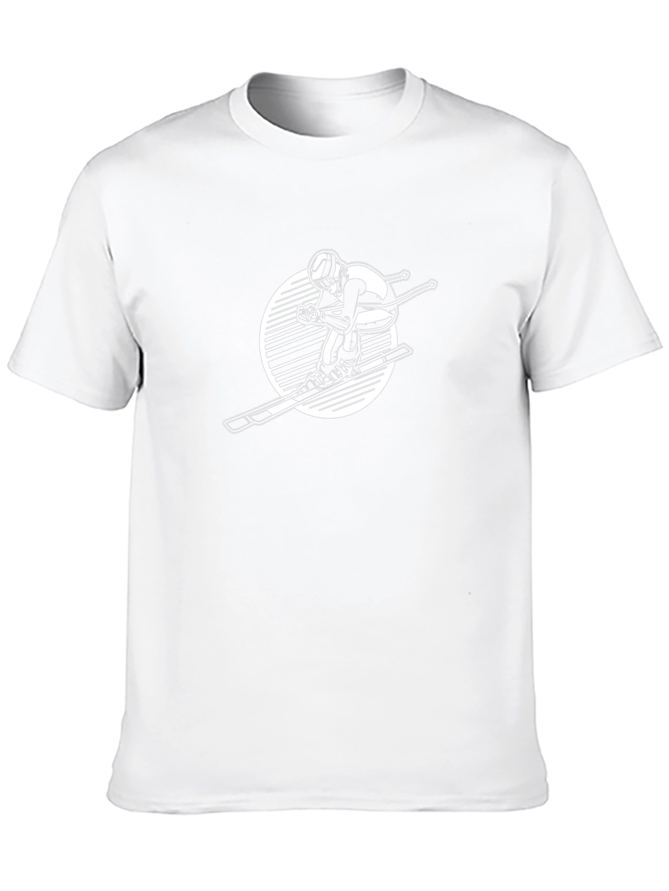 Skier Graphic Tee - Black Cotton Casual Shirt