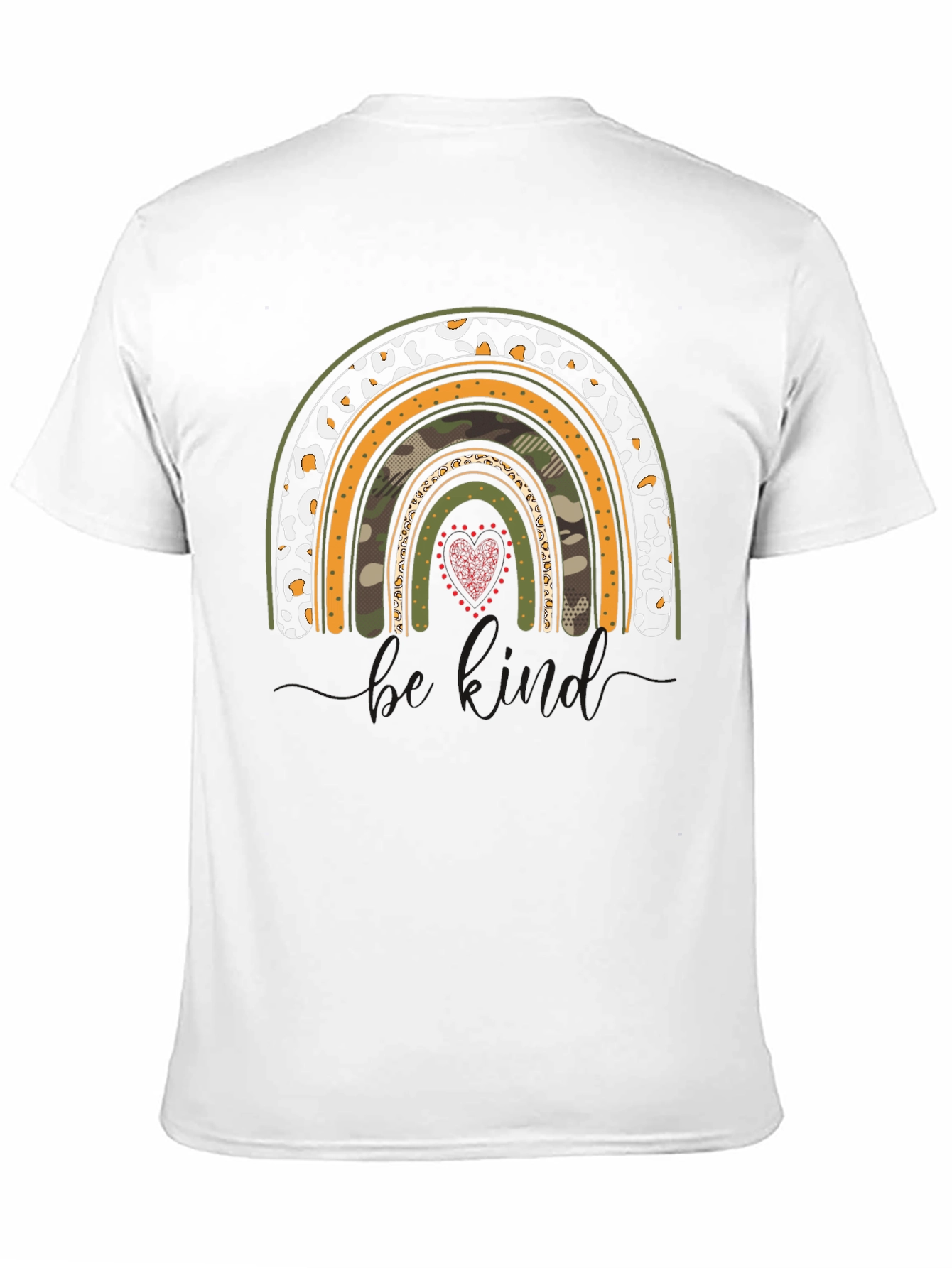Rainbow Camo Heart Graphic T-Shirt