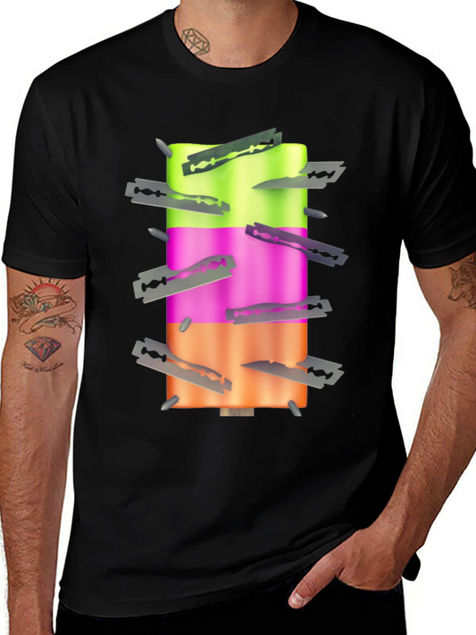 Razor Blade Popsicle Graphic Tee - Edgy Streetwear T-Shirt