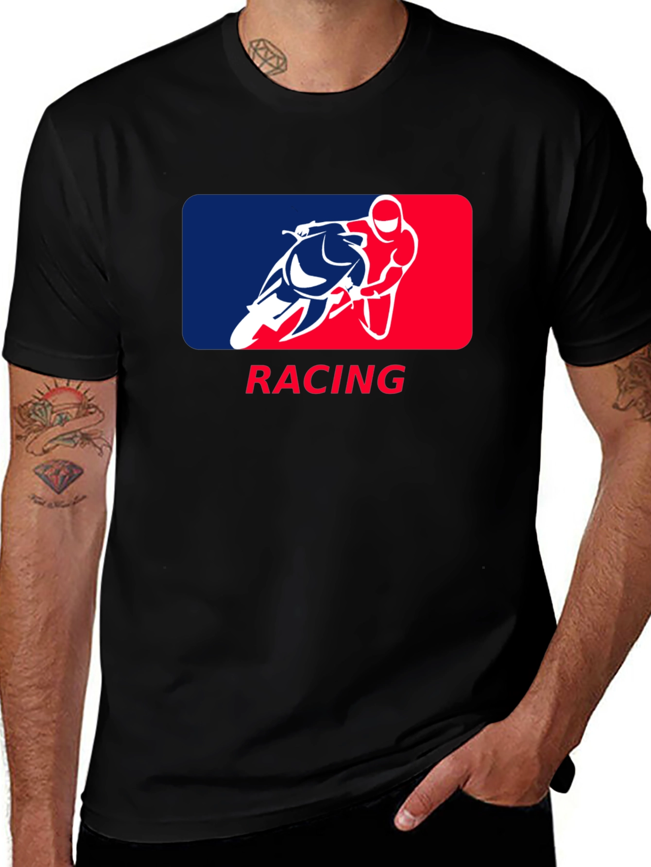 Racing Graphic T-Shirt - Black Cotton Tee