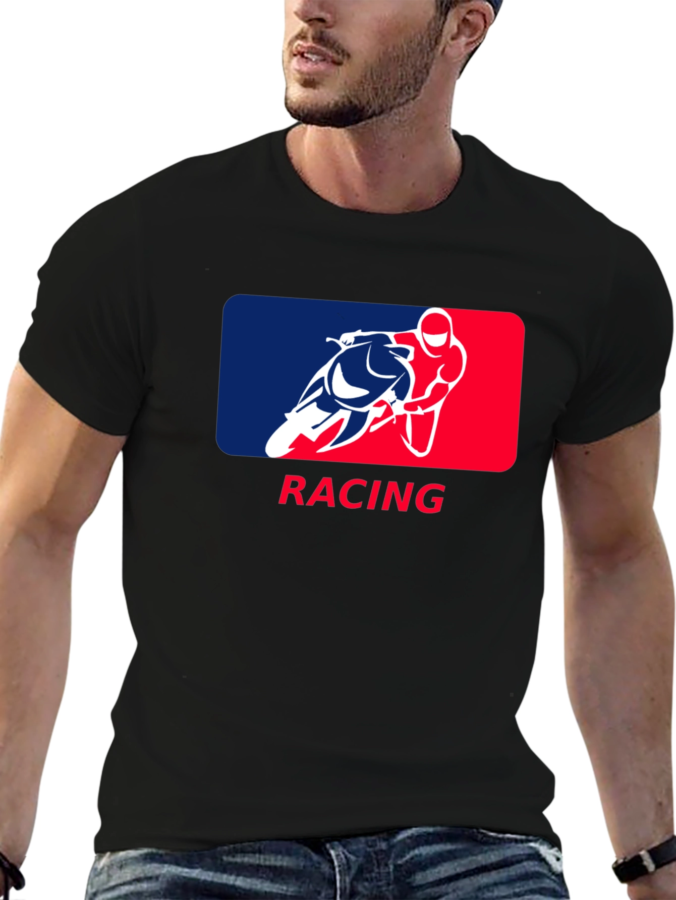 Racing Graphic T-Shirt - Black Cotton Tee