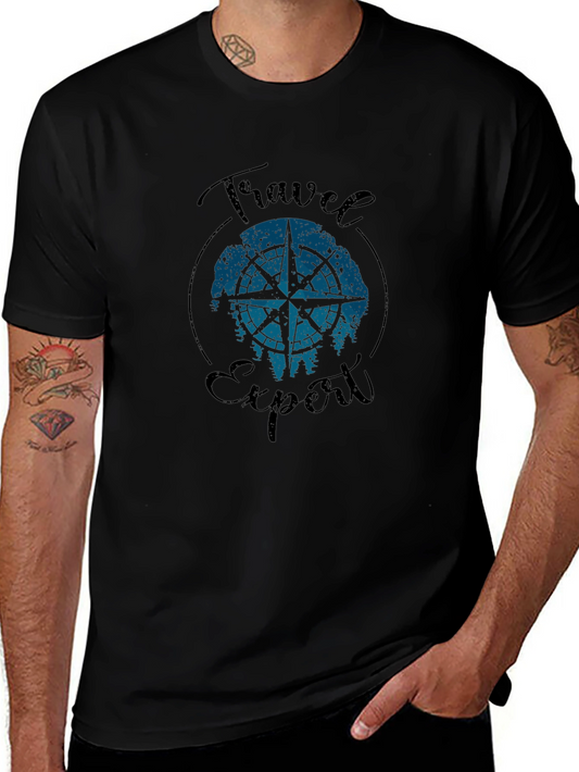 Travel Expert Graphic T-Shirt - Compass Design