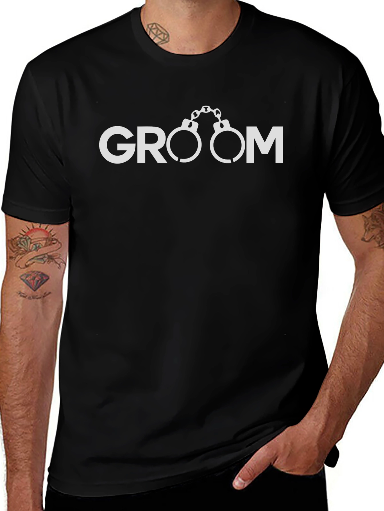 Groom Handcuffs T-Shirt - Bachelor Party Tee