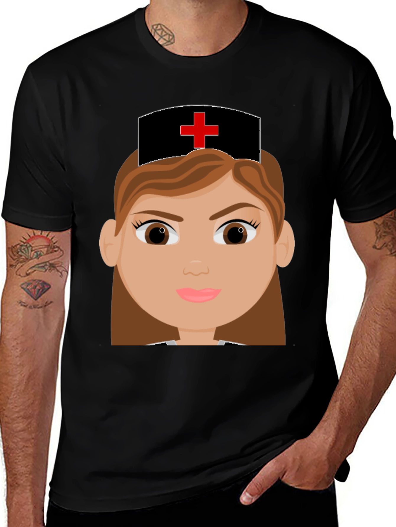 Nurse Cartoon Graphic T-Shirt