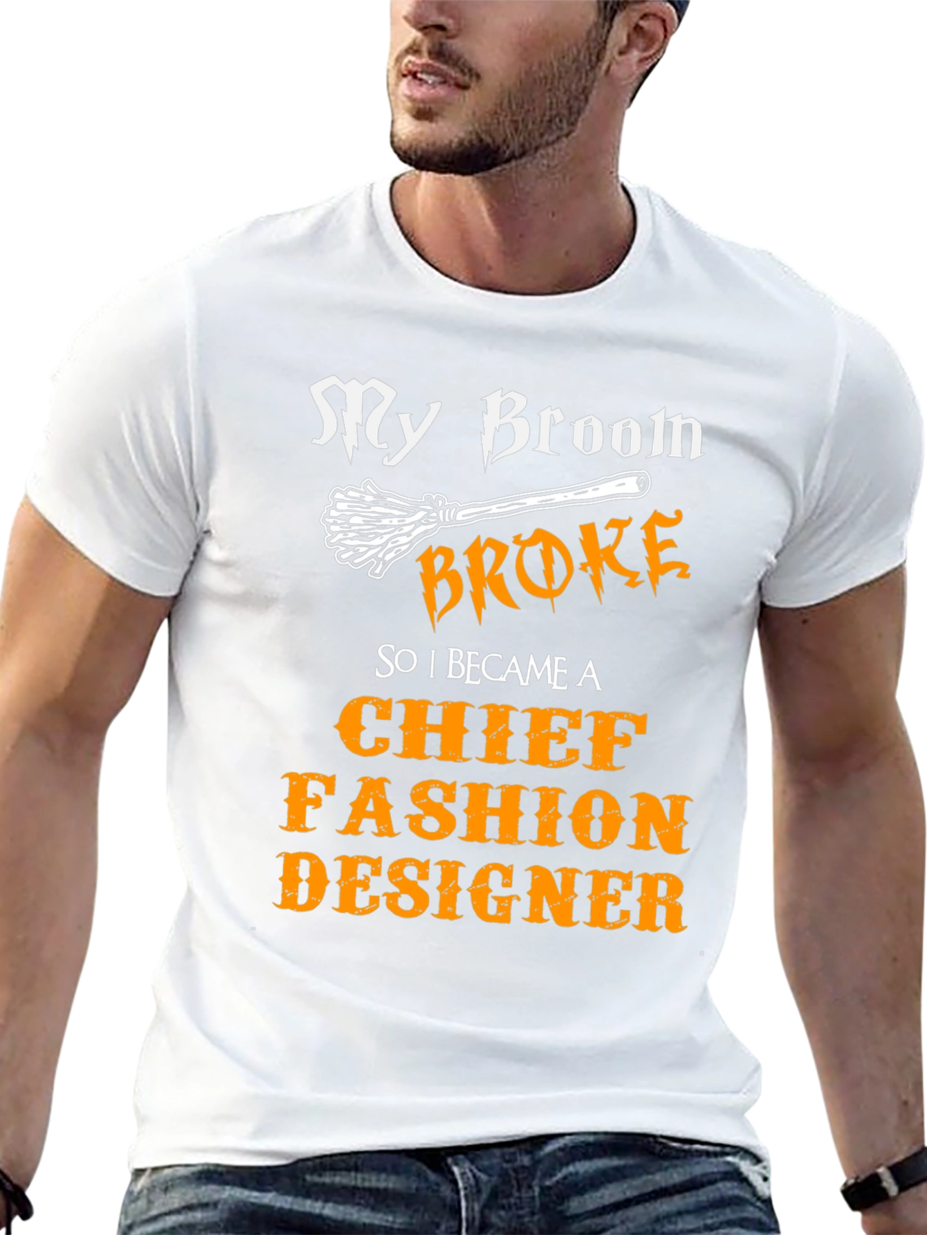 My Broom Broke Fashion Designer Novelty T-Shirt