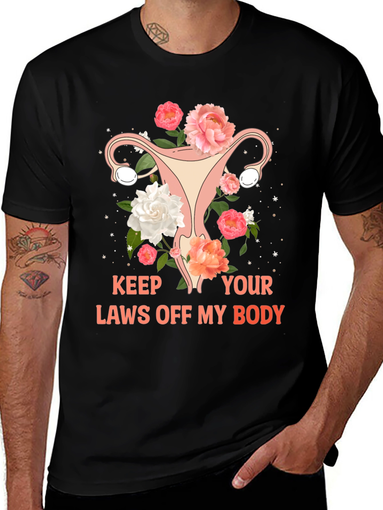Feminist Uterus Floral Graphic Tee