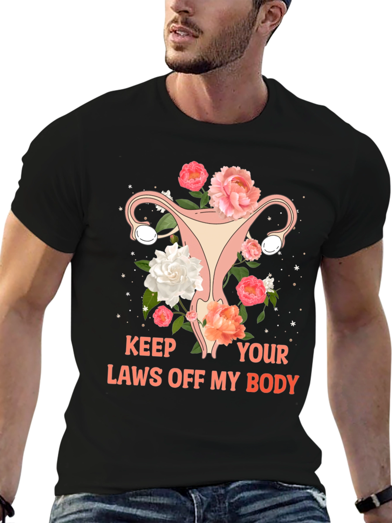 Feminist Uterus Floral Graphic Tee