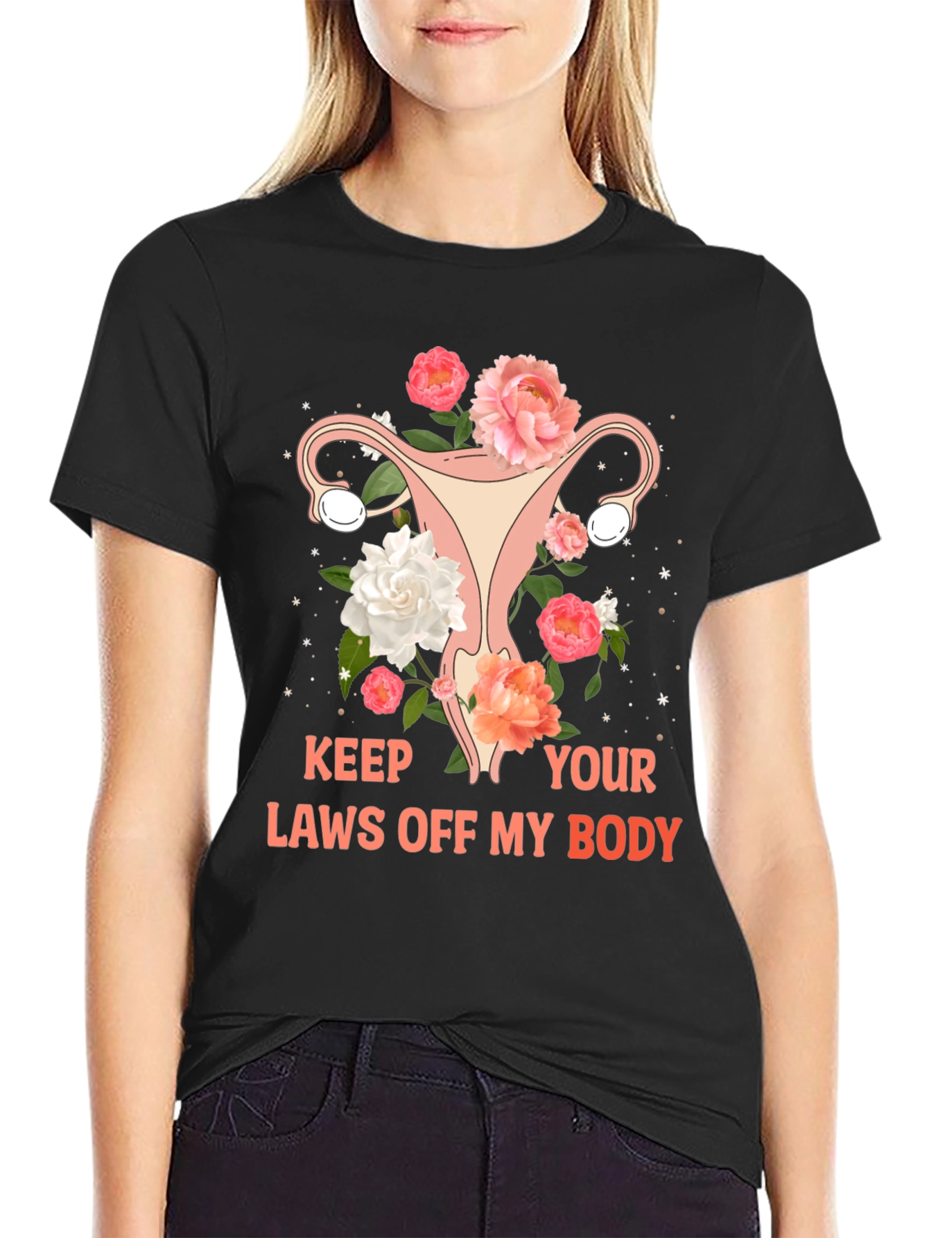 Feminist Uterus Floral Graphic Tee