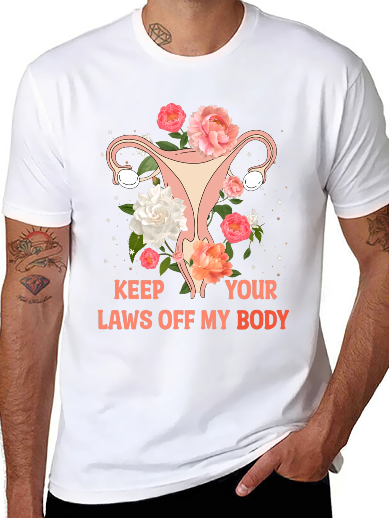 Feminist Uterus Floral Graphic Tee