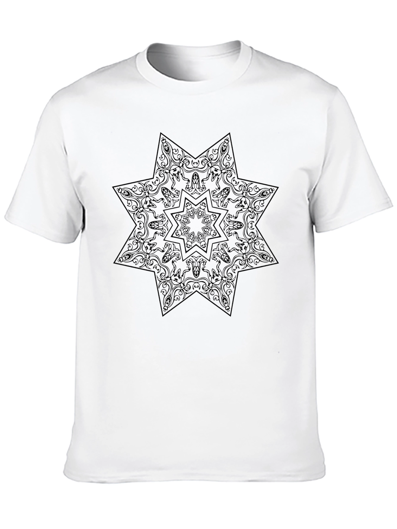 Ornate Star Graphic Black T-Shirt