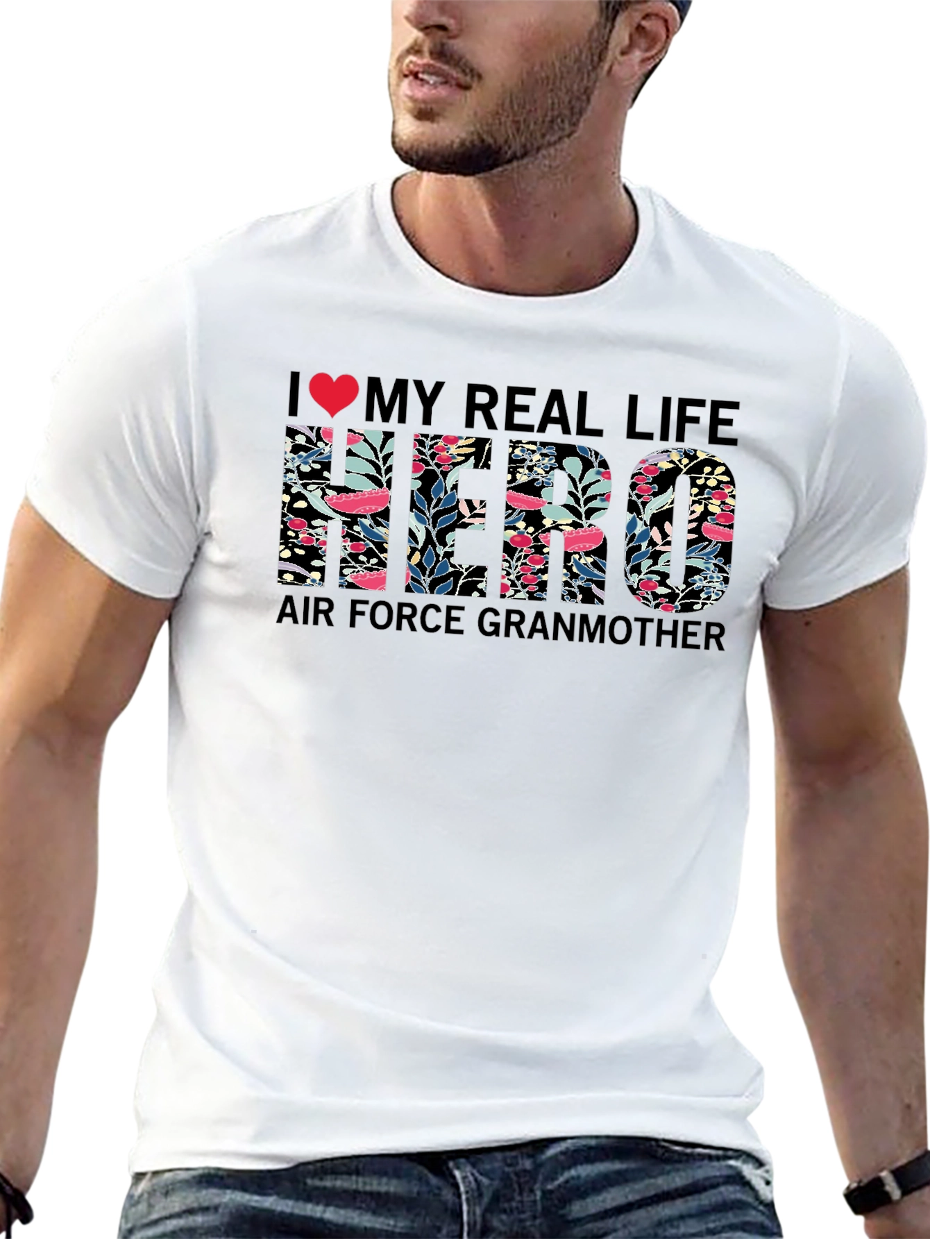 Floral Hero Air Force Grandmother T-Shirt