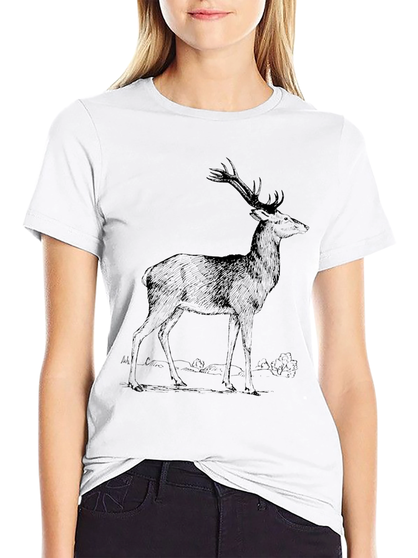 Deer Graphic Tee - Mens Black T-Shirt