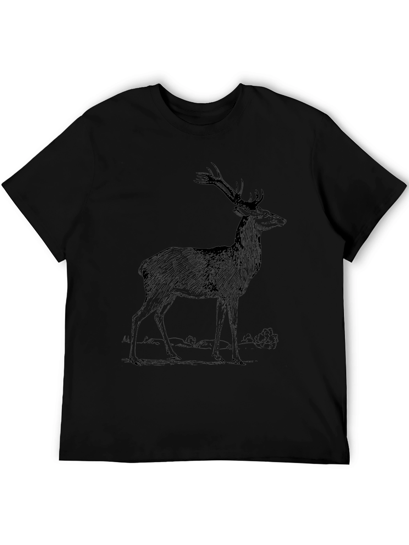 Deer Graphic Tee - Mens Black T-Shirt