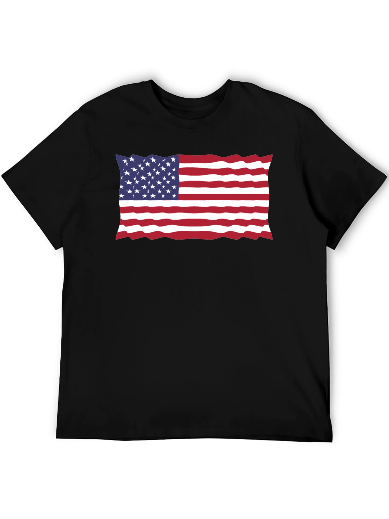 USA Flag Black T-Shirt