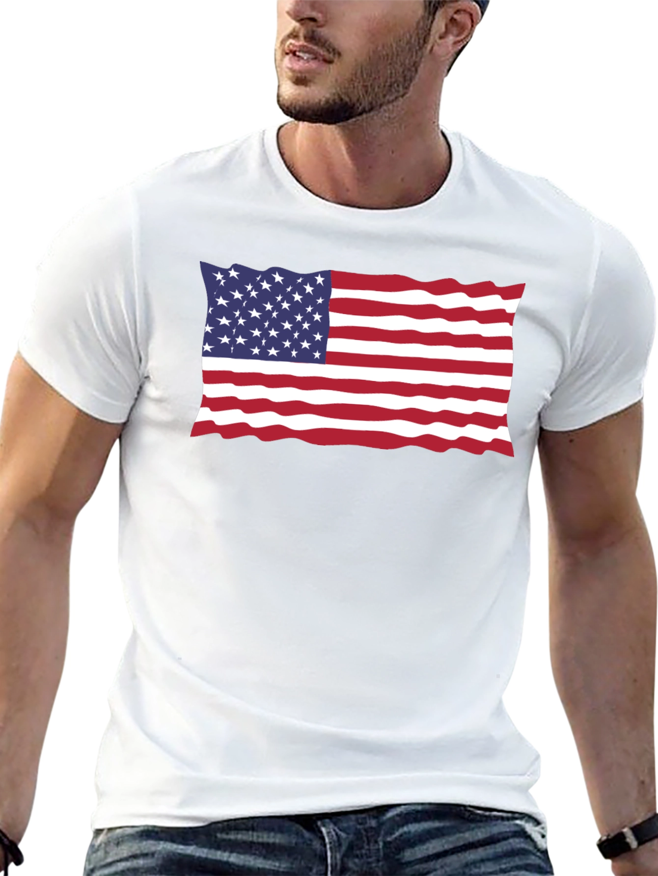 USA Flag Black T-Shirt