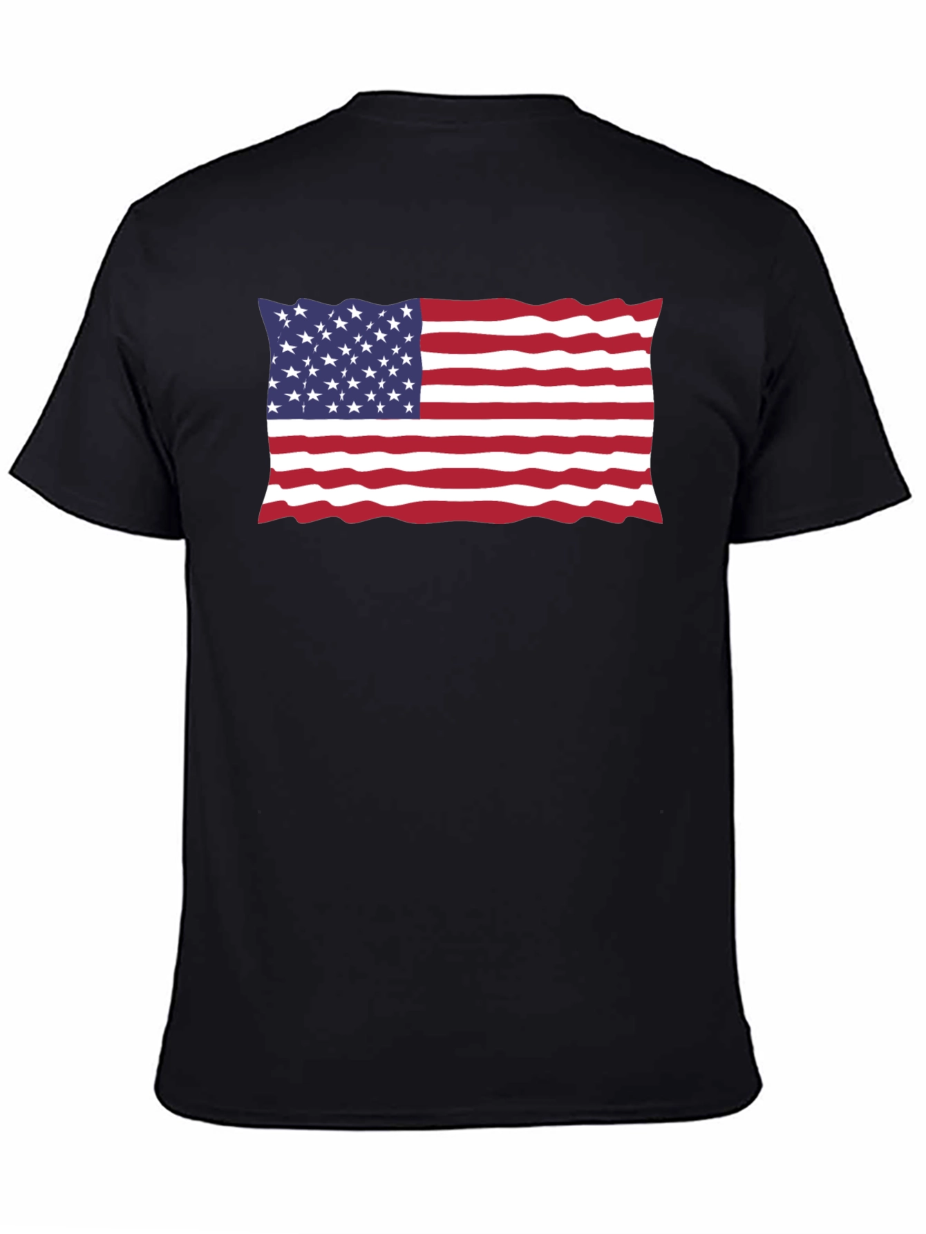 USA Flag Black T-Shirt