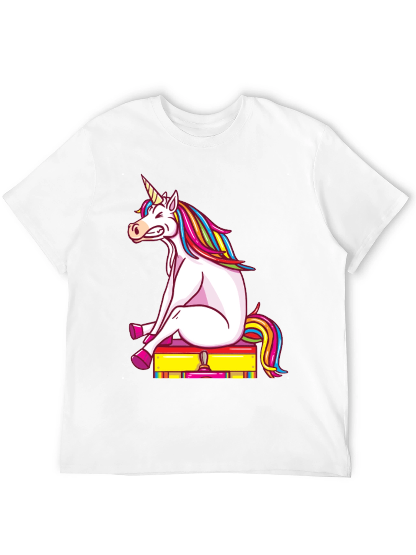 Unicorn on Luggage Funny Graphic Tee