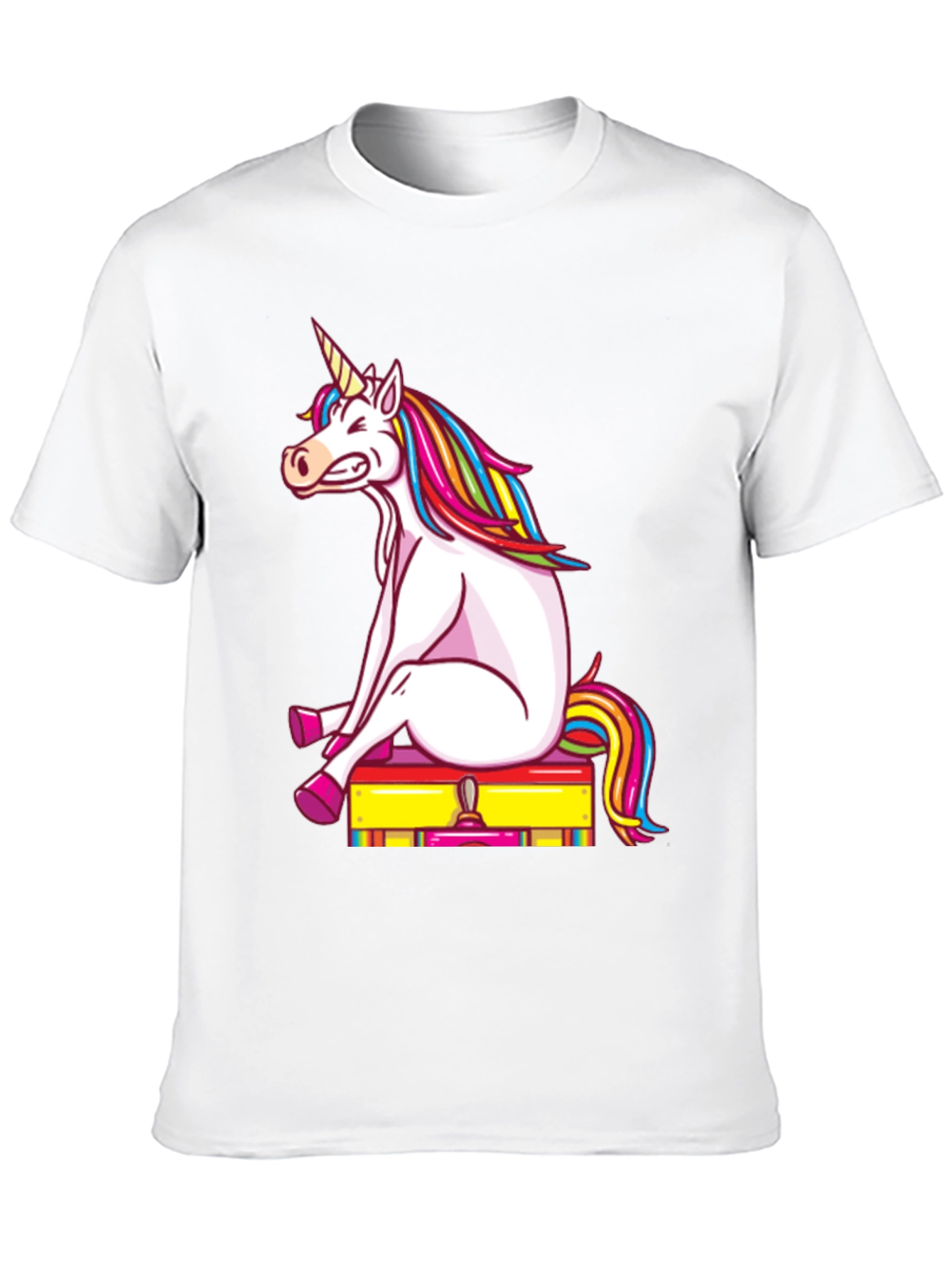 Unicorn on Luggage Funny Graphic Tee