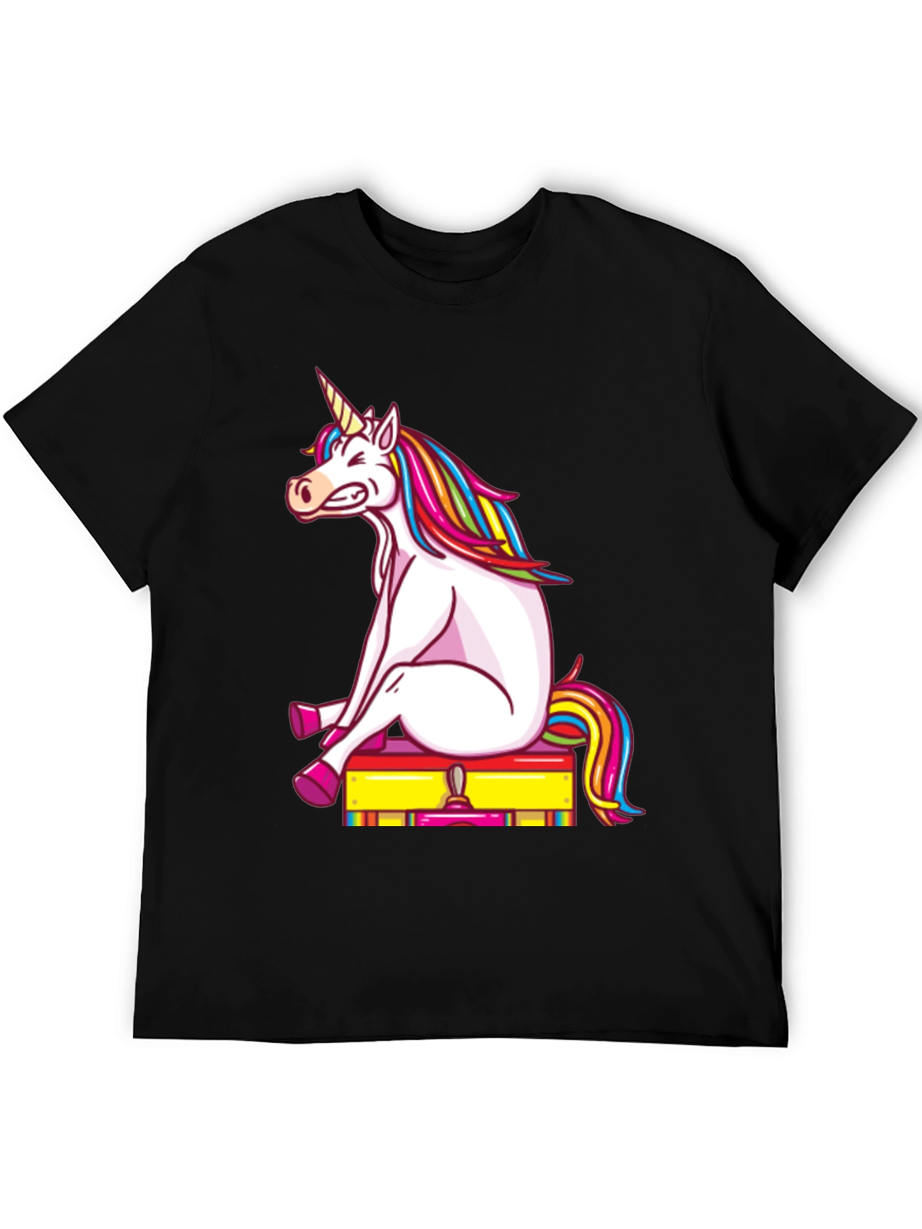 Unicorn on Luggage Funny Graphic Tee