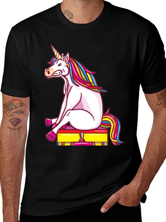 Unicorn on Luggage Funny Graphic Tee