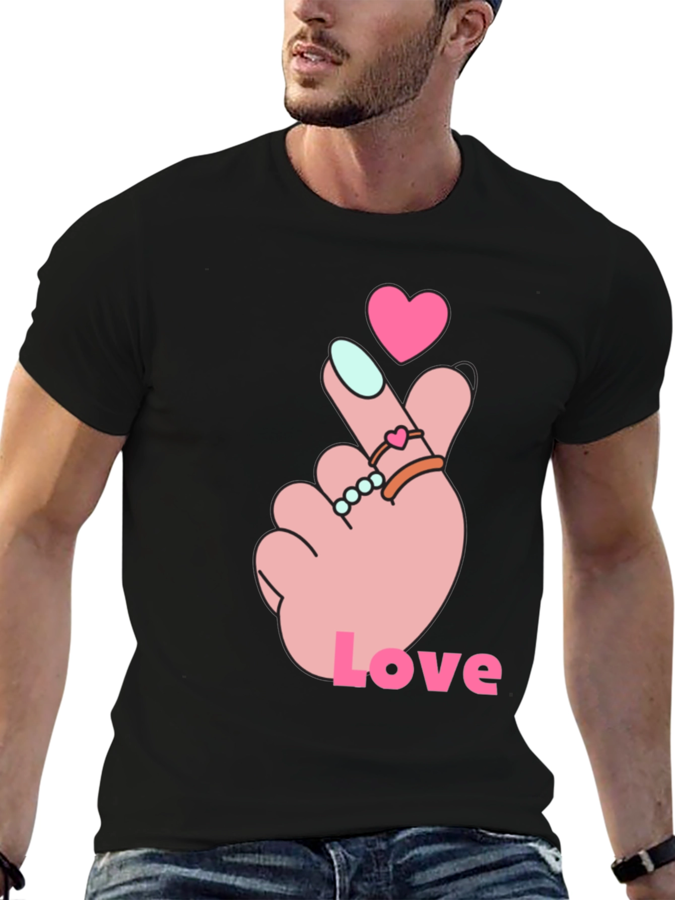 Heart Finger Love Graphic Tee