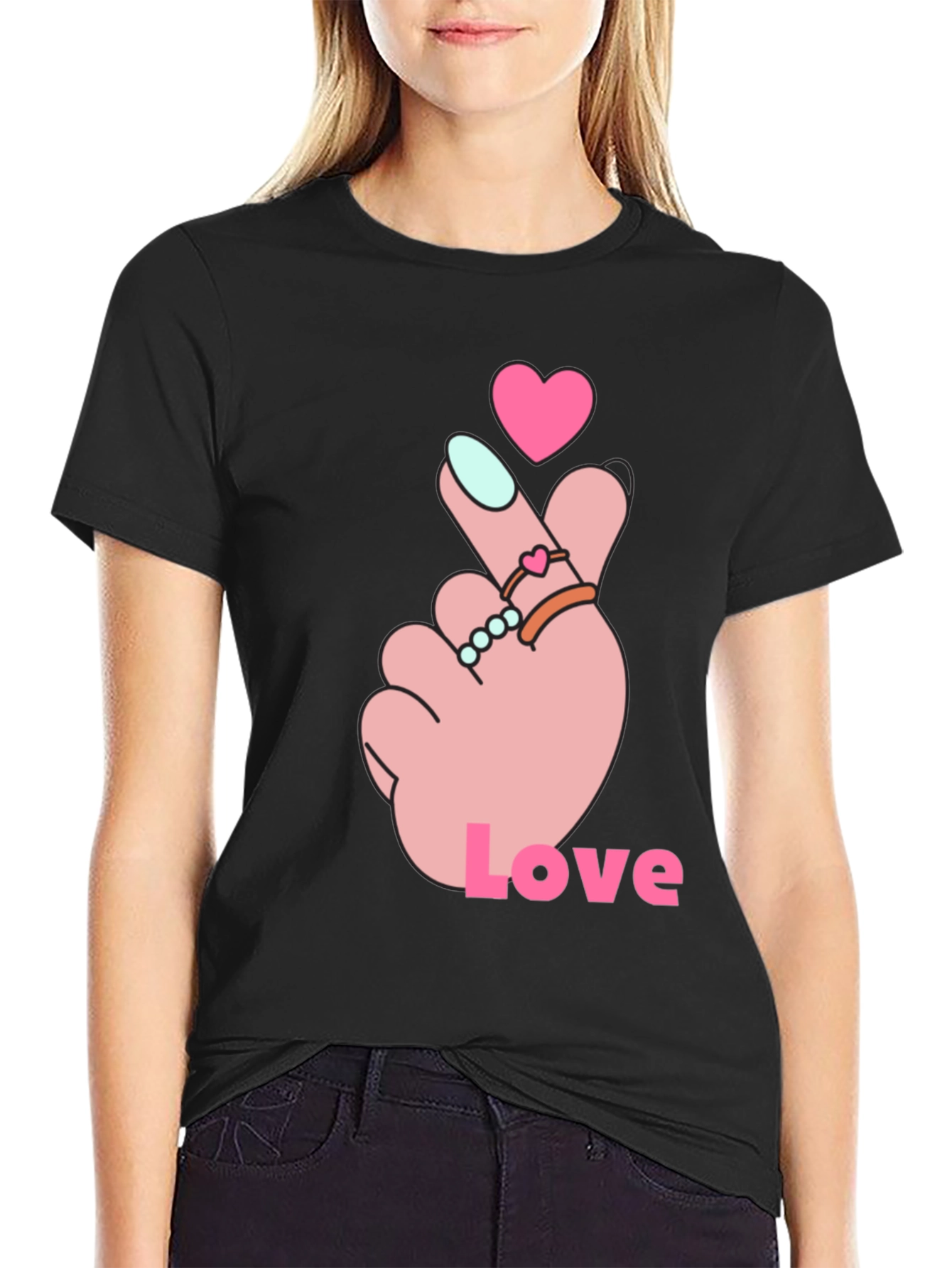 Heart Finger Love Graphic Tee
