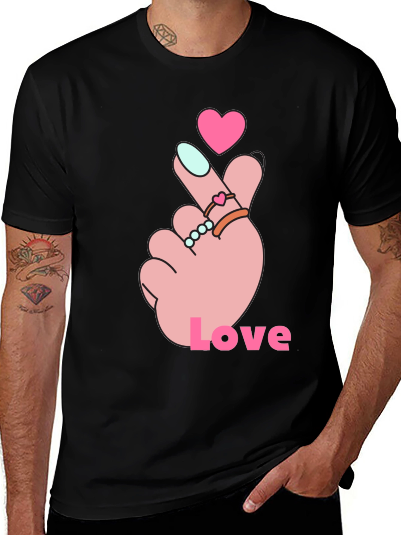 Heart Finger Love Graphic Tee