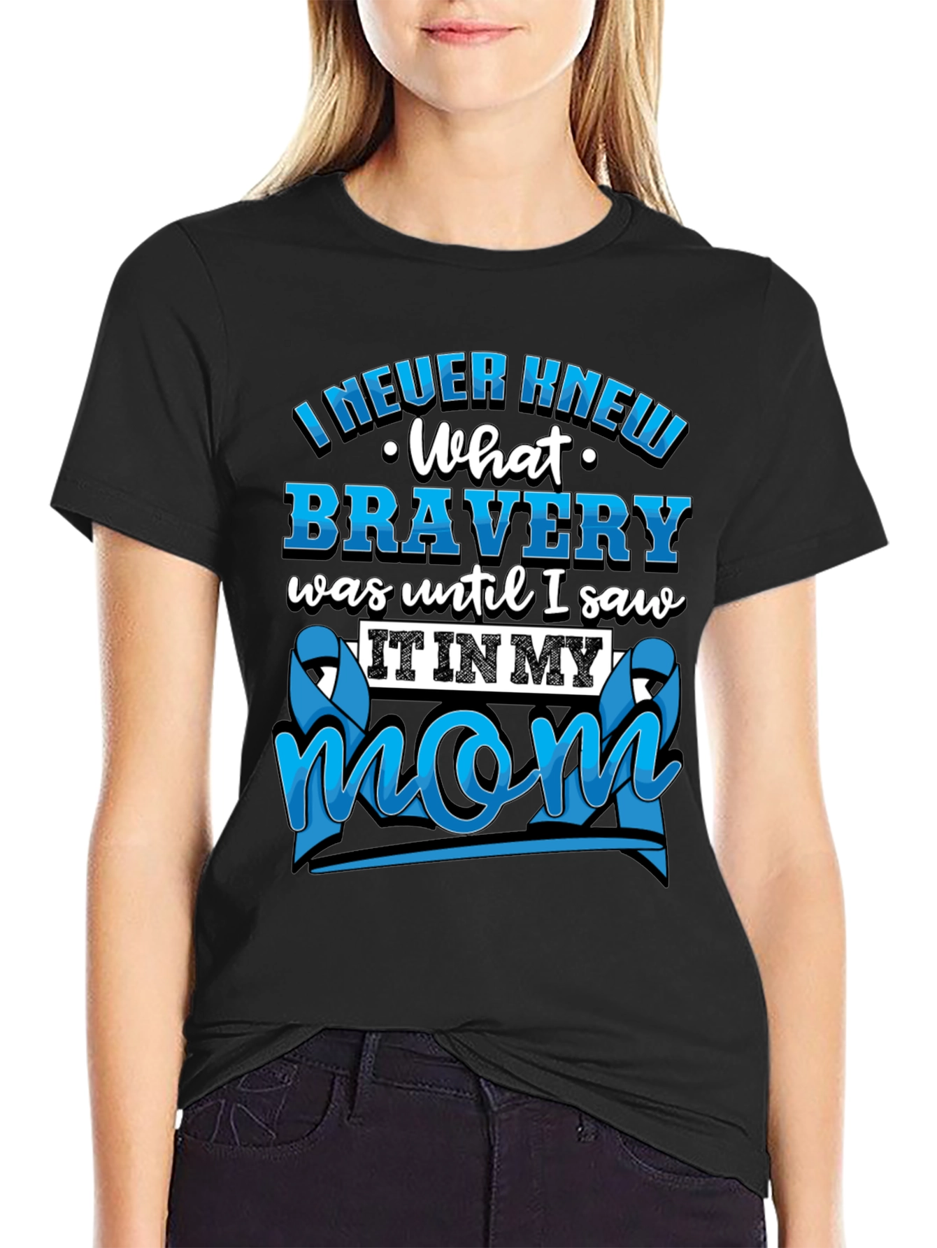 Bravery Mom Graphic T-Shirt - Teal Ribbon