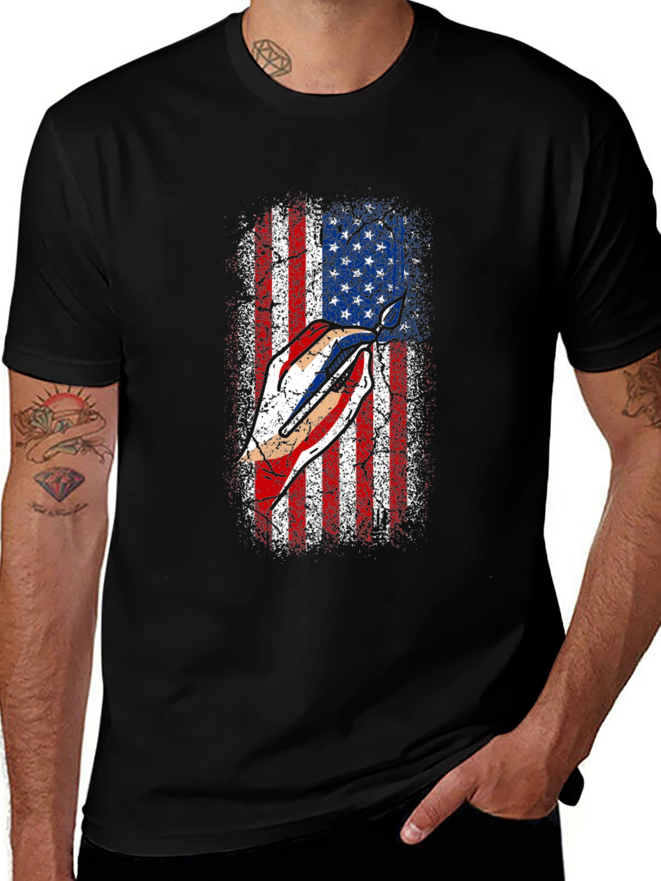 American Flag Barber T-Shirt