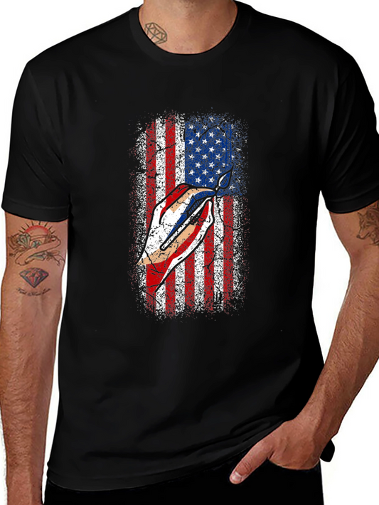 American Flag Barber T-Shirt