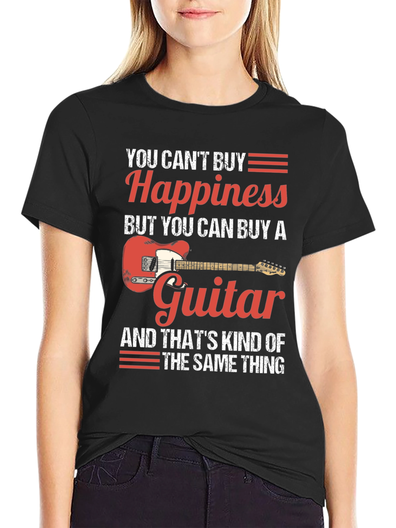 Guitar Happiness Graphic T-Shirt - Musician Tee
