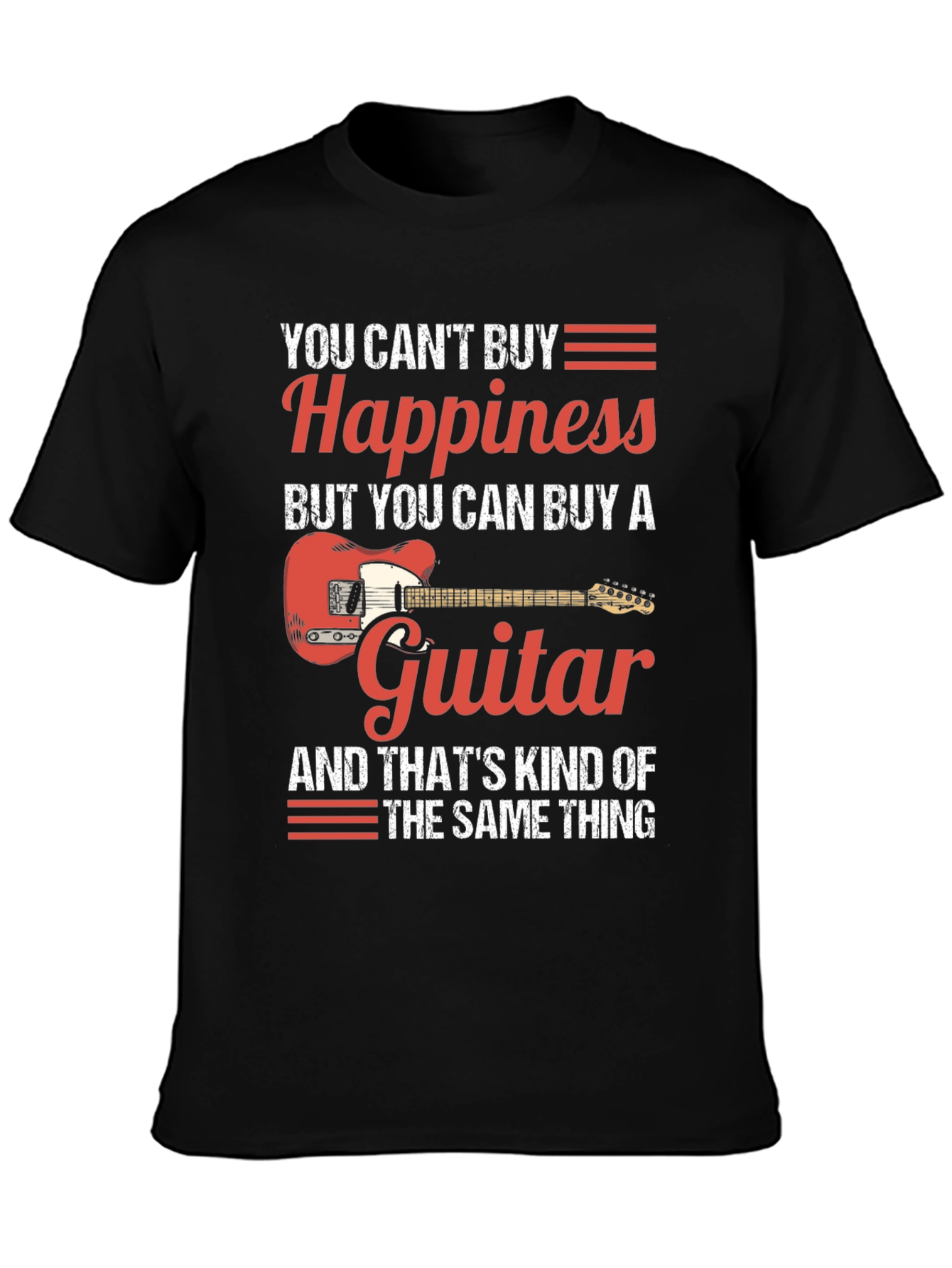 Guitar Happiness Graphic T-Shirt - Musician Tee