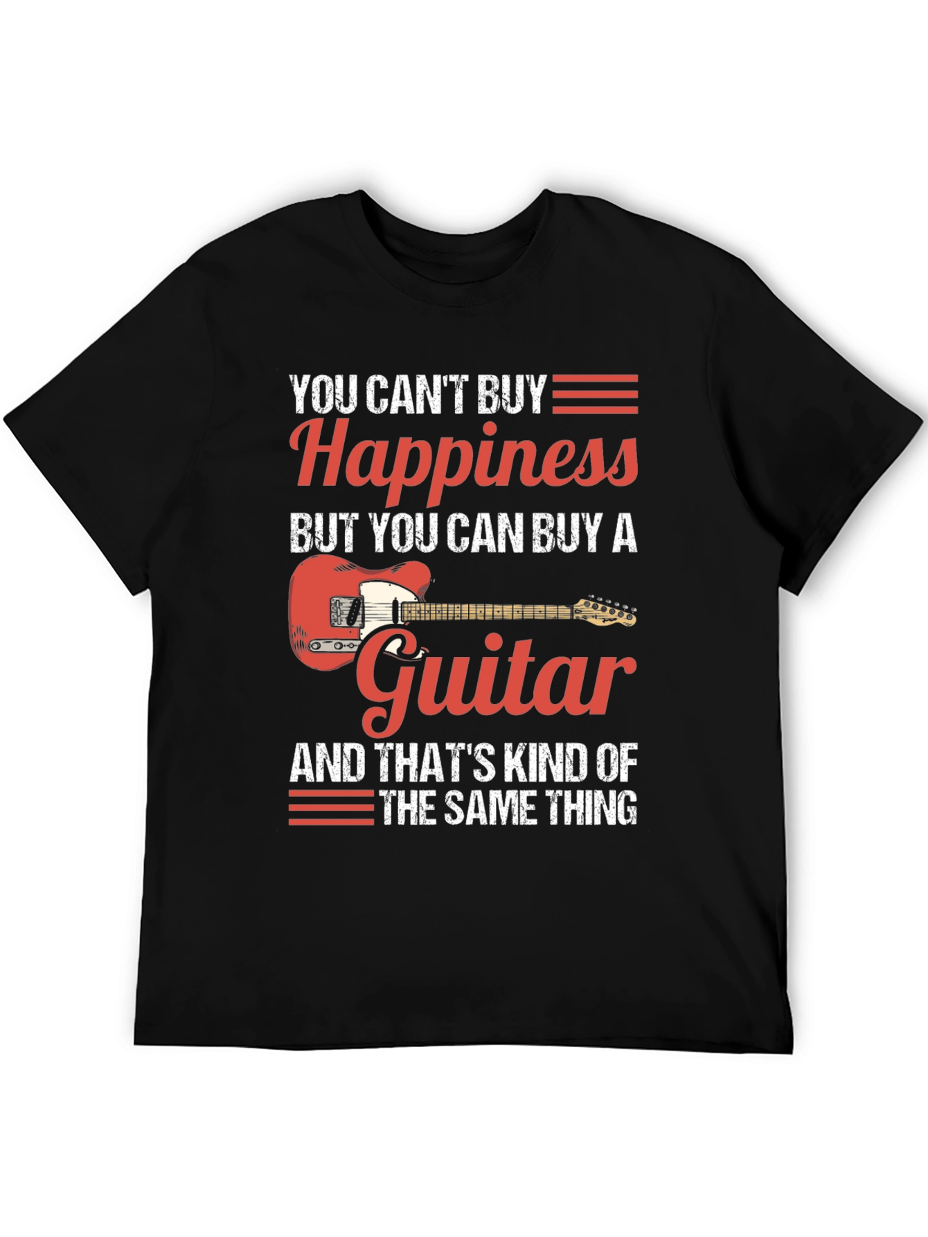 Guitar Happiness Graphic T-Shirt - Musician Tee